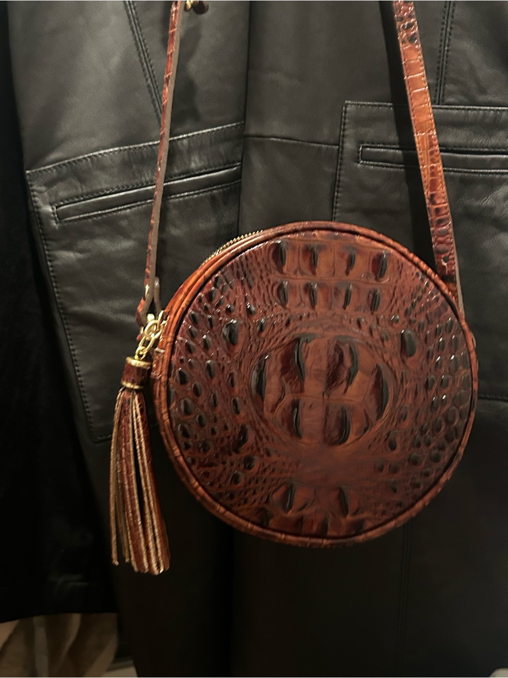 Brahmin Belle Round Crossbody - Pecan Melbourne